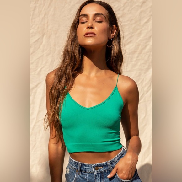 NWT Free People Ribbed v neck Brami - Picture 2 of 7